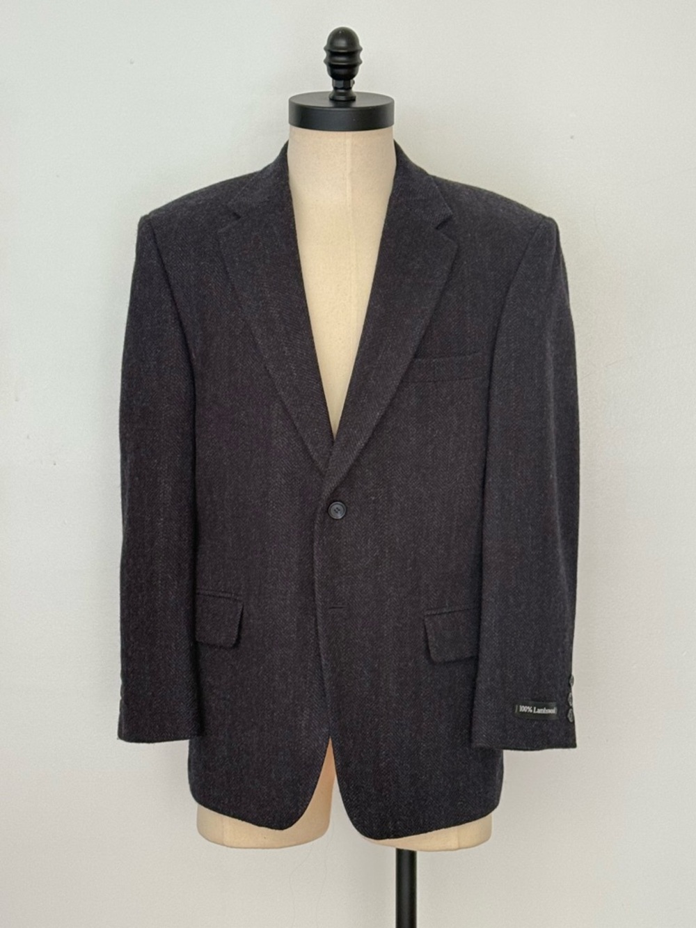Bert Pulitzer Men's Classic Dark Gray Wool Blazer